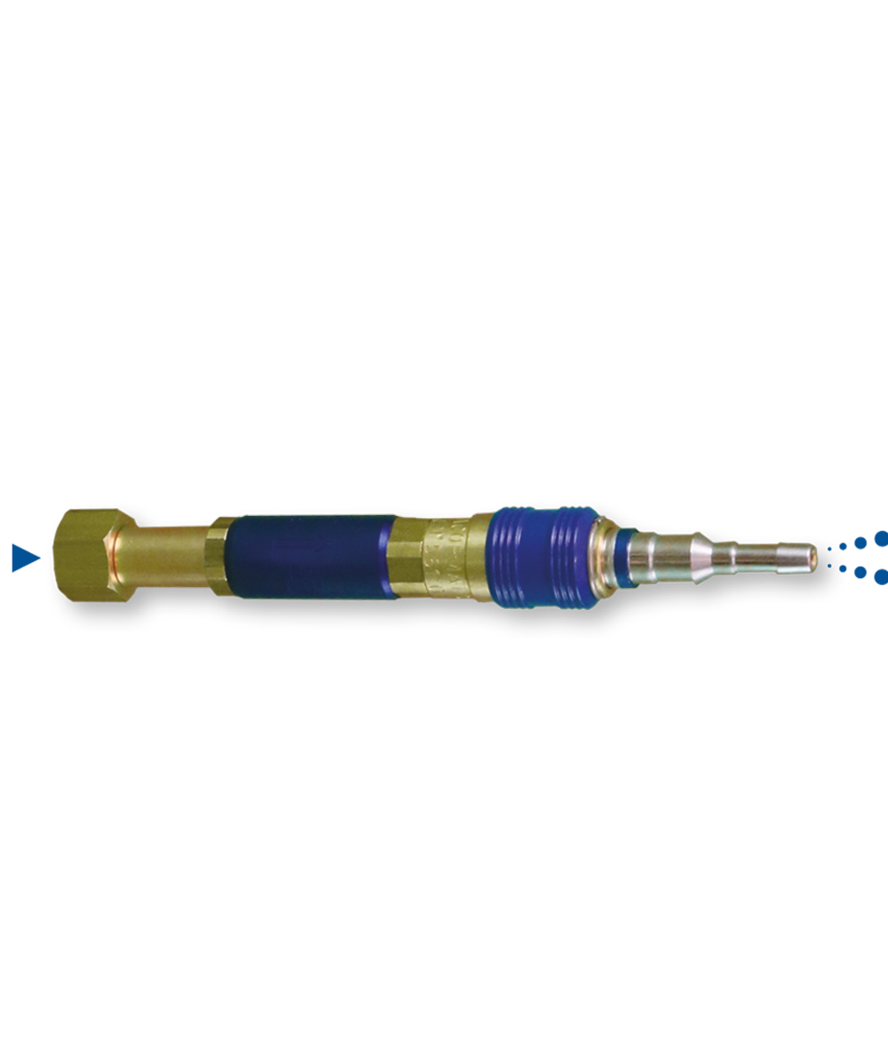 Raccord rapide avec anti retour de flamme Oxygène pour manodétendeur sortie écrou 16x150