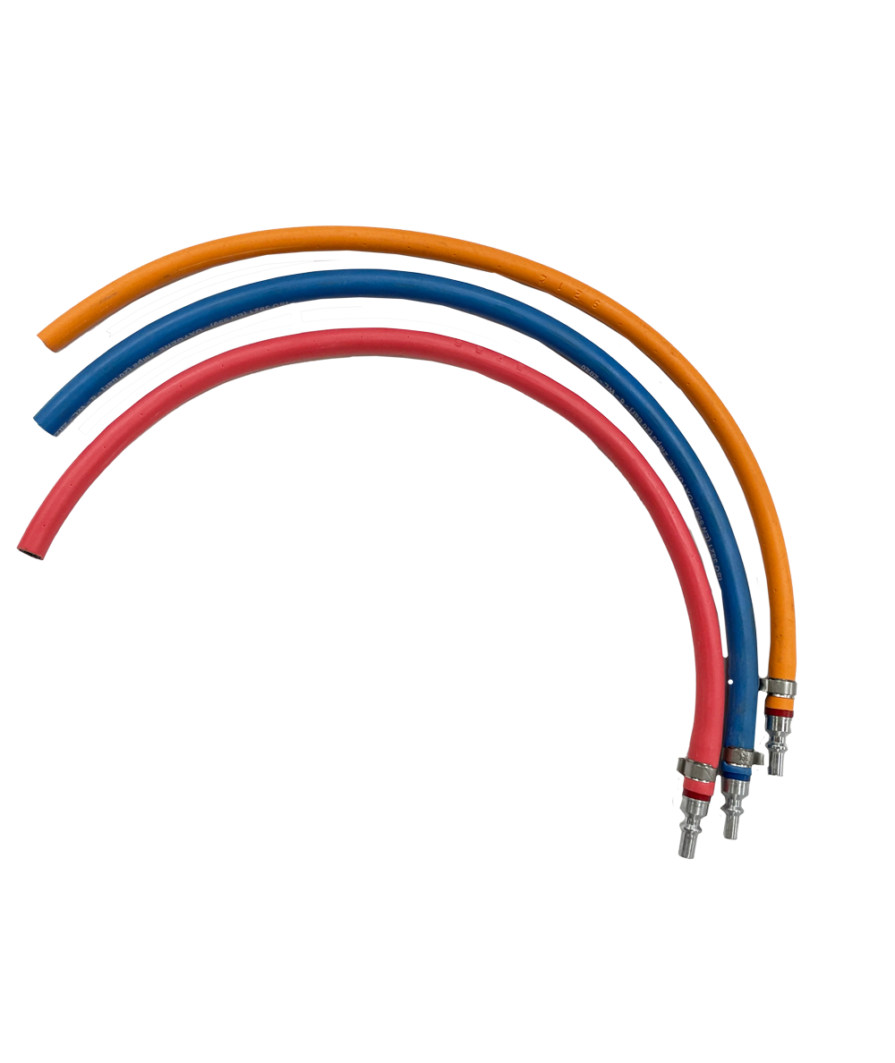 Manchettes tuyaux soudage ø6.3x12 Oxygène / Gaz pour chalumeaux avec raccords rapides