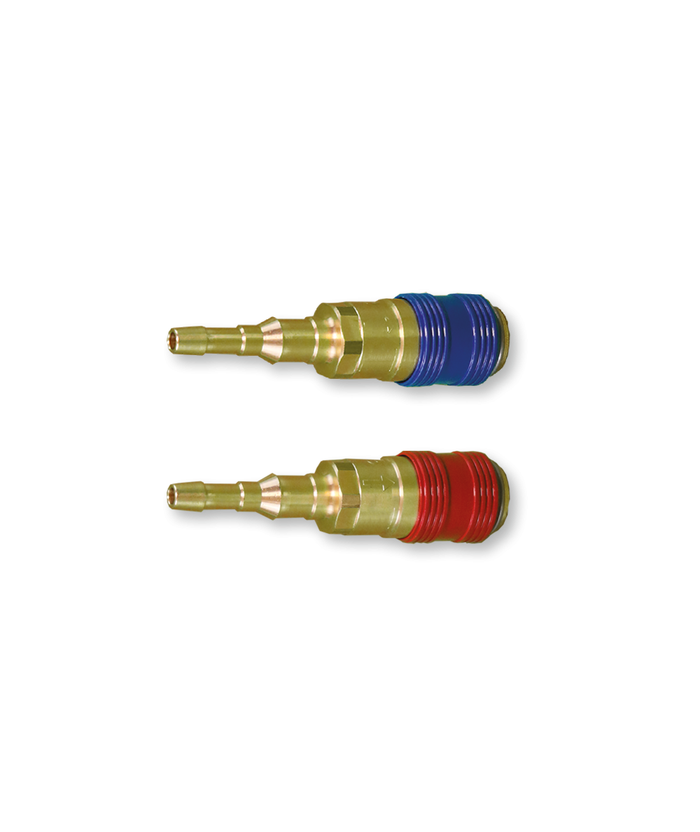 Paire de 1/2 raccord rapide femelle Oxygène et Gaz (acétylène, propane…)  pour tuyaux Ø10x17